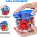Freezer Storage Containers, [6 Pack-16 Oz] Airtight Plastic Food Storage Containers with Twist Top Lids, Soup, Meal Prep Containers | BPA Free | Stackable | Leakproof | Microwave/Dishwasher Safe