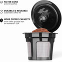 Reusable K Cups for Keurig K Elite, K Classic, K Compact, K Latte, K Duo and All 2.0 & 1.0 Coffee Makers, 2 Pack K Cup Coffee Filters - Black