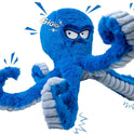 LEGEND SANDY Tough Dog Toys, Stuffed Chew Large Dog Toys to Keep Them Busy, Interactive Squeaky Tug of War Doggie Toy, Crinkle Blue Octopus