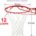 Basketball Net Outdoor,(7.16 oz) 12 Loops Professional Heavy Duty Basketball Net Replacement,All Weather Anti Whip, Suitable for Outdoor Standard 12 Loops Basketball Hoop