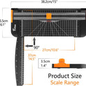 Firbon A4 Paper Cutter 12 Inch Titanium Paper Trimmer Scrapbooking Tool with Automatic Security Safeguard and Side Ruler for Craft Paper, Coupon, Label and Cardstock (Black)