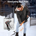 AstroAI Lightweight Snow Shovel for Driveway, Extendable Snow Shovel for car with Thickened Aluminum Handle and Blade, Portable and Multifunctional for Cars, Snowmobiles, Camping and Emergency