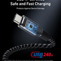 Anker Prime USB C to USB C Cable, 240W Fast Charging Cord, Upcycled-Braided Nylon with 100-Year Bend Durability for iPhone 17 Series, MacBook, Galaxy S24(6 FT)