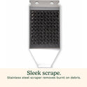 Cuisinart Stainless Steel 16.5" Long Handle Grill Cleaner Brush and Scraper for BBQ, Griddle, Grills, Cookout Tool, Grill Brush for Outdoor Grills BBQ Accessories