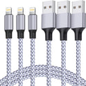 TAKAGI for iPhone Charger, [MFi Certified] Lightning Cable 3PACK 6FT Nylon Braided USB Charging Cable High Speed Transfer Cord Compatible with iPhone 14/13/12/11 Pro Max/XS MAX/XR/XS/X/8/iPad