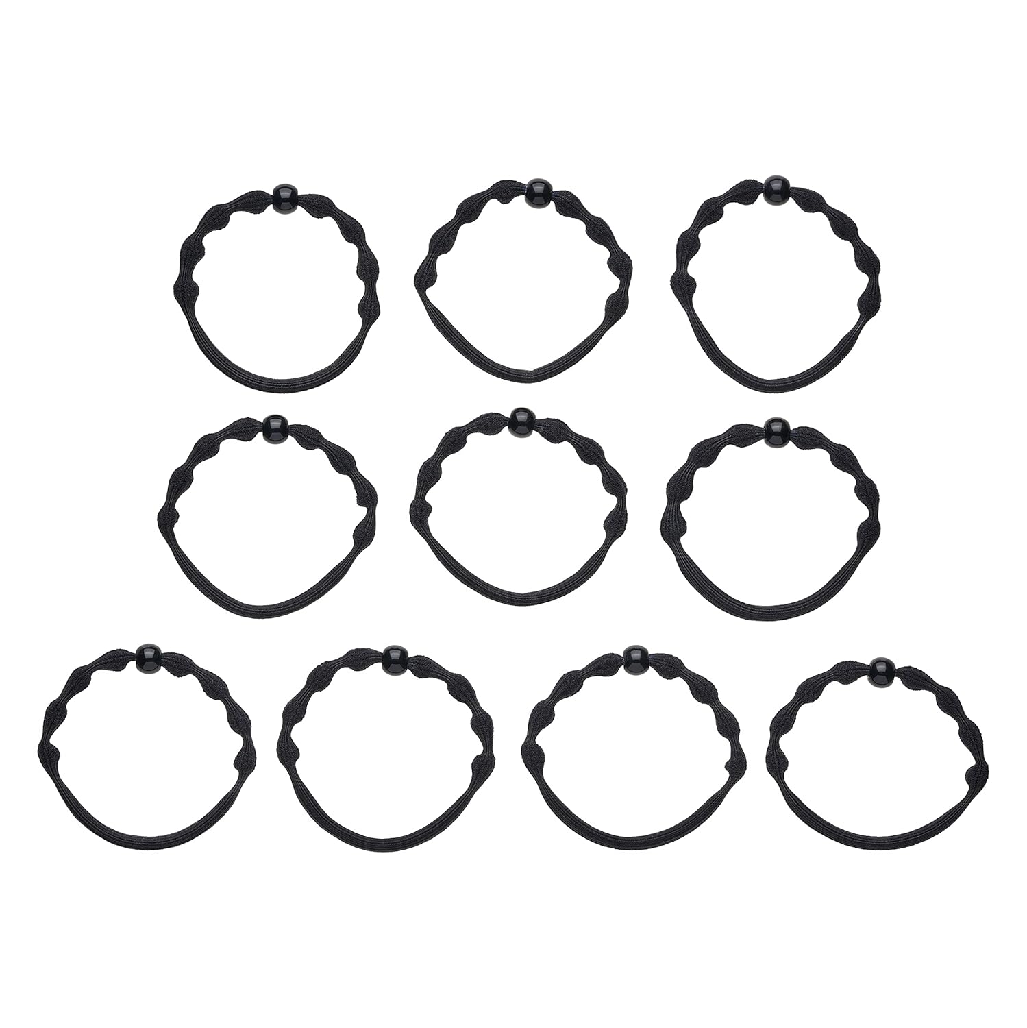 Goody Ouchless Forever Fine Hair Elastics - 10 Ct, Black, Damage-Free Bands, 3X Stronger Hair Ties, Retainable Shape, 16 Strand Inner Core, Hair Accessories for Women & Men