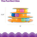 Catstages Tower of Tracks Cat Toy – 3-Level Track Tower with 6 Balls, Interactive Cat Toy for Indoor Enrichment
