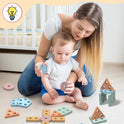 Montessori Toys for 1 2 Year Old Girl and Boy Birthday Gifts, Shape Sorter Wooden Toys for Toddlers Age 1-3 2-4, Learning Educational Sensory Stacking Toddler Puzzles