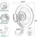 VIS'V Wreath Hanger, Large Suction Cup Wreath Hooks, Heavy Duty, 22 LB Capacity, Removable and Reusable, Clear, 2 Pcs