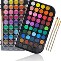 Artecho 48 Colors Watercolor Cake Set with 3 Brushes, Washable, Travel Design, Perfect for Card Making, Illustrations, Painting, Calligraphy