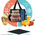 Femuar Reusable Lunch Box for Men/Women - Insulated Lunch Bag Leakproof Lunchbox for Work Office Picnic Beach - Freezable Lunch Cooler Bag with Adjustable Shoulder Strap - Black