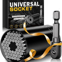 Universal Socket Tools Gifts for Men Dad Him Husband Teen Boys Women Cool Stuff Ideas Gadgets Gifts Fathers Day Birthday Christmas Stocking Stuffers Grip Socket Set with Power Drill Adapter