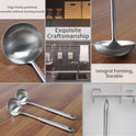 Newness Soup Ladle, [Rustproof, Heat Resistance, Integral Forming] Resilient 304 Stainless Steel Soup Spoon with Vacuum Ergonomic Round Handle, Cooking Spoon for Kitchen, 13.7 Inches