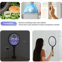 YISSVIC Electric Fly Swatter Bug Zapper Racket Dual Modes Mosquito Killer with Purple Mosquito Light Rechargeable for Indoor Home Office Backyard Patio Camping (Black) (Black-1 Pack)