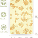 Bee's Wrap Beeswax Wraps for Food - Bread Wrap - Made in USA Reusable Bread Storage Bags - Organic & Eco-Friendly Alternative to Aluminum Foil, Sourdough Bags & Plastic Wrap, Honeycomb