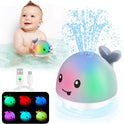Baby Bath Toys, Toddler Bath Toys for Kids Ages 1-3, Stocking Stuffers 1 2 3 Year Boy Girl Gifts, Infant Baby Toy 6-12-18 Months, Light Up Whale Bath Toy Sprinkler Bathtub Water Toy