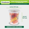 Freshware Food Storage Containers [24 Set] 32 oz Plastic Deli Containers with Lids, Slime, Soup, Meal Prep Containers | BPA Free | Stackable | Leakproof | Microwave/Dishwasher/Freezer Safe