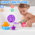 Fajiabao Baby Bath Toys for Kids Ages 1-3 Toddler Bath Toys Mold Free for 2-4 Bathtub Sand Beach Pool Water Toys for 1+ Year Old Girl Gifts 5 PCS (Color Random)