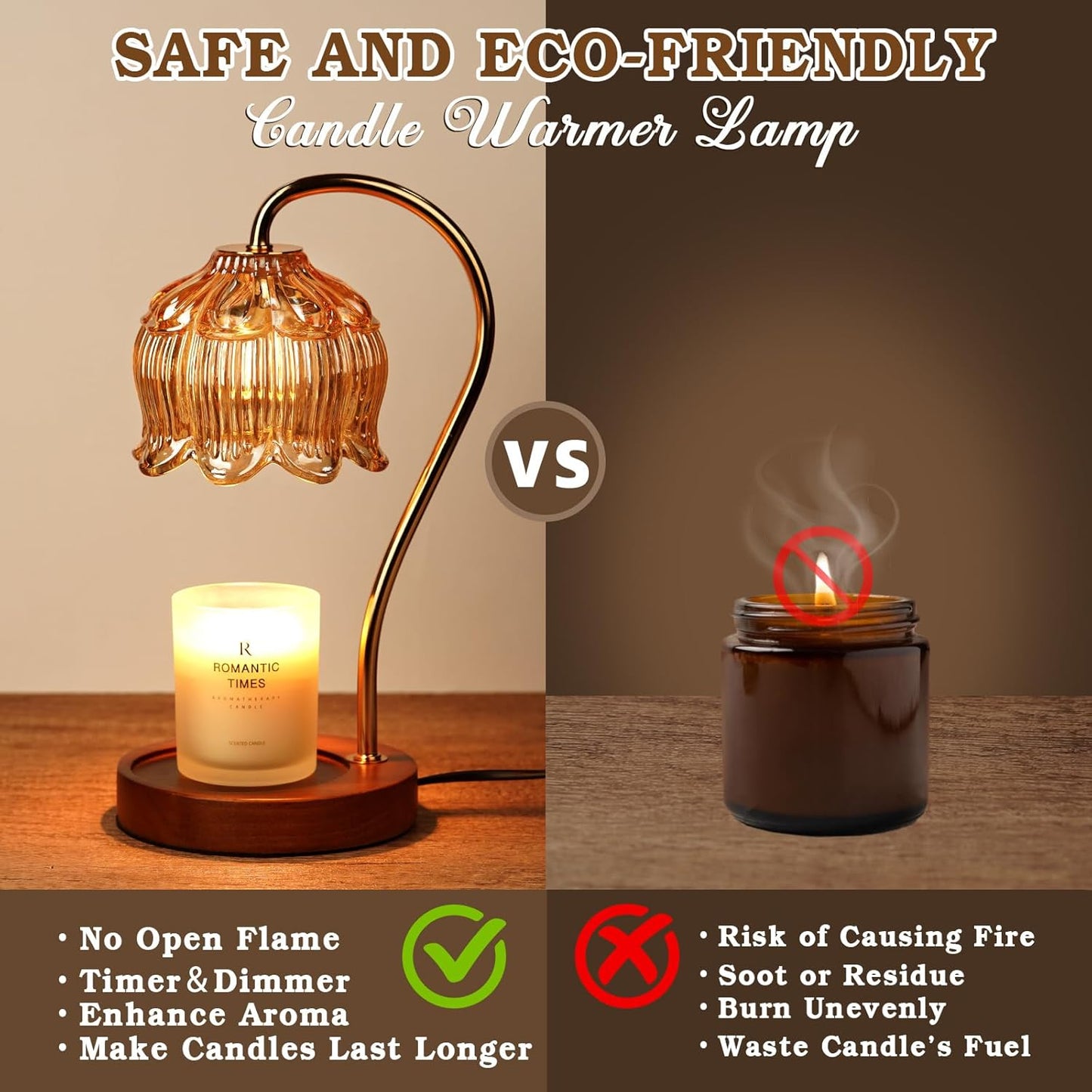 Flower Candle Warmer Lamp with Timer, Dimmable Candle Lamp Warmer, Christmas Birthday Gift for Women Mom, House Warming for New Home Decor, Lotus Wax Melt Warmer for Jar Candles