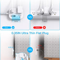 Cruise Essentials 2025,One Beat Travel Power Strip with USB C,Flat Plug Extension Cord with 3 Outlets 4 USB Ports(2 USB C),5 ft Desk Wall Outlet Extender,Non Surge Protector for Cruise,Dorm Room,ETL