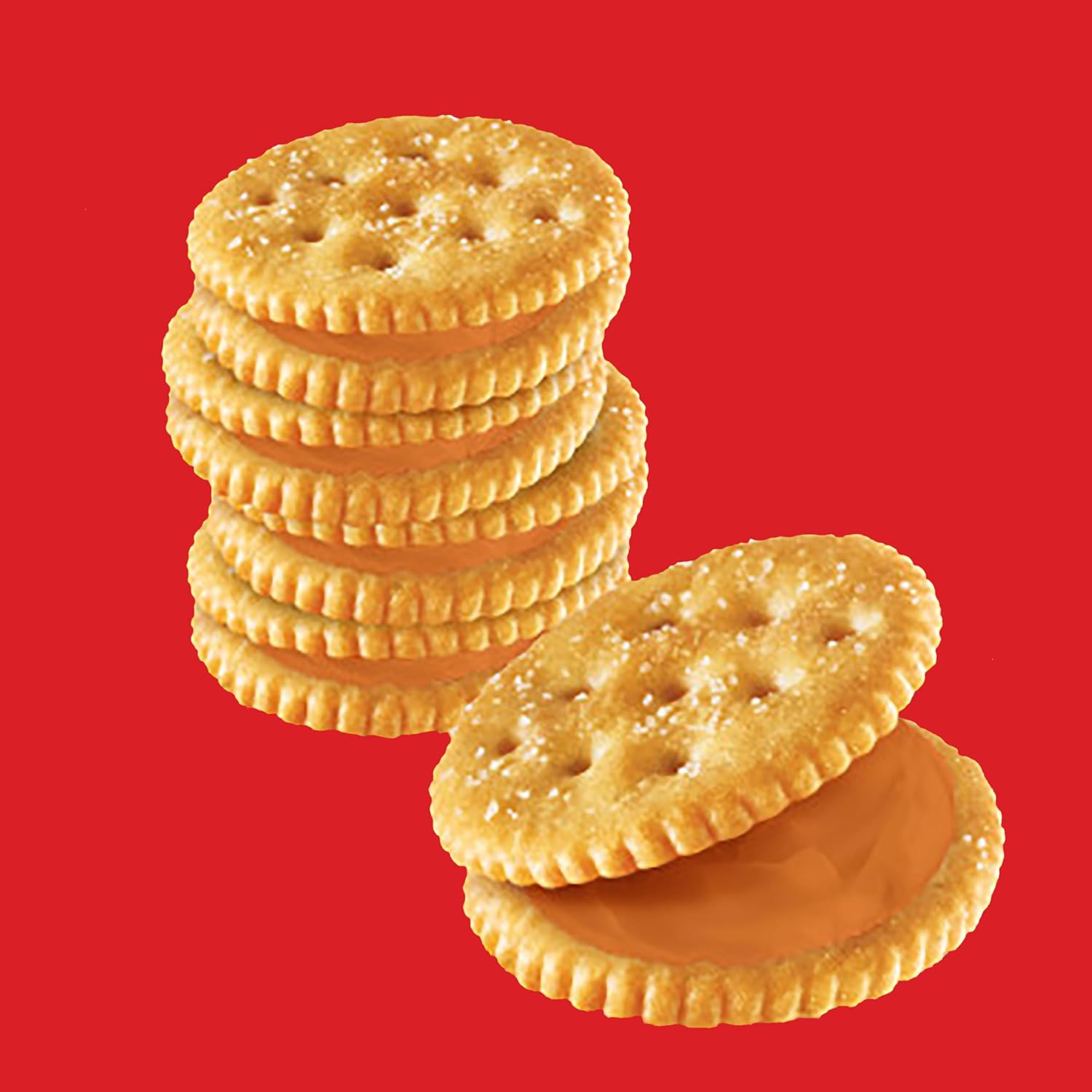 RITZ Peanut Butter Sandwich Crackers, Lunch Snacks, 48 Snack Packs (6 Boxes, 6 Crackers Per Pack)