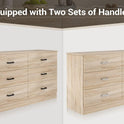 Bigbiglife Dresser for Bedroom, 6 Drawer Double Dresser, Modern Chest of Drawers with Deep Drawers, TV Stand Large Storage Organizer for Living Room, Closet (Light Oak)