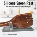Zulay Kitchen Spoon Rest for Multiple Utensils High Heat-Resistant Silicone Drip Pad, BPA-Free Spoon Holder for Stove Top, Kitchen Gadget Holder for Ladles, Tongs, Cooking Spatula - Makes Great Gift