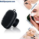 Face Scrubber, Silicone Face Scrubber for Men Facial Cleansing Brush Silicone Face Wash Brush Manual Waterproof Cleansing Skin Care Face Brushes for Exfoliating- Black