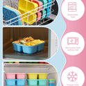 4 Pcs Snack Box Containers Set, Reusable 4 Compartment Lunchable Container with 2Pcs Sauce Containers, Stackable BPA-Free Bento Box for School, Work, Travel (4 Color)
