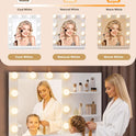 Lighted Makeup Vanity Desk, 35.4“W x 15.7'”D x 54“H, White (with Lights and Mirror, Dimming Function, 2 Drawers and 1 Cabiniet, Open Shelves) by Boahaus