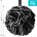 Bath Loofah Shower Sponge Body Back Scrubber Soft Mesh Shower Puffs Exfoliating Loofa for Women & Men Bath Accessories Cleaning Tool (Pack of 4 60G Loofah, Dark Elf)