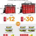 HOTOR Insulated Lunch Box for Men & Women - Leak-Proof Cooler Lunch Bag with 4 Pockets, Adjustable Strap, Ideal for Work, Picnic, Travel - Medium, Black, 10.2"×6.9"×8.5"