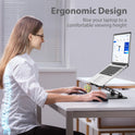 Adjustable Laptop Stand for Desk, Metal Foldable Laptop Riser Holder, Portable Desktop Book Stands, Ventilated Cooling Computer Notebook Stand Compatible with 10-15.6” Laptops