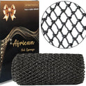 African Net Sponge Authentic, African Exfoliating Sponge Real African Net Black Owned, African Bath Sponge Back Scrubber, Body Exfoliator Shower Bath Accessories (Black)
