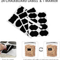 Airtight Food Storage Containers with Lids, Vtopmart 24 pcs Plastic Kitchen and Pantry Organization Canisters for Cereal, Dry Food, Flour and Sugar, BPA Free, Includes 24 Labels，Black