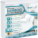 PlushDeluxe Premium Bamboo Mattress Protector – Queen Size, Waterproof, & Ultra Soft Breathable Noiseless Washable Bed Mattress Cover for Comfort & Protection - White