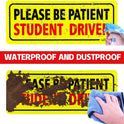 JUSTTOP 3pcs Student Driver Magnet for Car, Please Be Patient Student Driver, New Drivers Sticker Safety Warning, Magnetic Reflective Rookie Driver Bumper Sticker (Black&Red)