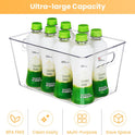 YIHONG 6 Pack Clear Pantry Organizer Bins, Plastic Containers with Handle for Kitchen,Freezer,Cabinet,Closet,Bathroom Under Sink Storage