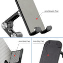 OCYCLONE Phone Stand, Adjustable Height and Angle Foldable Cell Phone Stand Holder for Desk, Taller iPhone Stand Compatible with 4.7"-13" Smartphones iPad Tablet, Black
