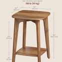 VASAGLE MAEZO Collection - Side Table, 2-Tier Small Square End Table, Nightstand with Tapered Legs, Curved Transitions, for Small Spaces, Living Room, Bedroom, Honey Brown ULET236K01