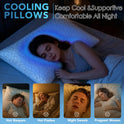 QUTOOL Cooling Pillow for Sleeping 2 Pack, Luxury Shredded Memory Foam Bed Queen Pillows Set of 2, Cool Pillow for Hot Sleepers Adjustable Firm Pillow for Side, Back, Stomach Sleepers Soft Yet Support