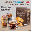 Mushroom Coffee, Adaptogenic 6 Mushrooms with Lion's Mane, Reishi, Cordyceps, Shiitake, King Trumpet & Turkey Tail, Instant Coffee Powder for Energy, Digestion & Immune Support, 30 Servings