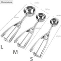 Ice Cream Scoop, 3Pcs Cookie Scoop Set, Stainless Steel Ice Cream Scooper with Trigger Release, Large/Medium/Small Cookie Scooper for Baking, Cookie Scoops for Baking Set of 3 with Cookie Dough Scoop…
