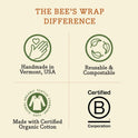 Bee's Wrap Beeswax Wraps for Food - Bread Wrap - Made in USA Reusable Bread Storage Bags - Organic & Eco-Friendly Alternative to Aluminum Foil, Sourdough Bags & Plastic Wrap, Honeycomb