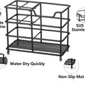 Urbanstrive 304 Stainless Steel Bathroom Toothbrush Holder Toothpaste Holder Stand Bathroom Accessories Organizer (Black, Small)