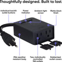 Wyze Plug Outdoor, Dual Outlets Energy Monitoring, IP64, 2.4GHz WiFi Smart Plug, Works with Alexa, Google Assistant, IFTTT, No Hub Required, Black