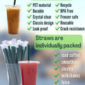 20 oz Clear Plastic Cups with Lids and STRAWS, Disposable Drinking Cups for Cold Drinks, Iced Coffee, Milkshakes, Smoothies, 25 Sets