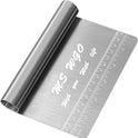Pro Dough Pastry Scraper/Cutter/Chopper Stainless Steel Mirror Polished with Measuring Scale Multipurpose- Cake, Pizza Cutter - Pastry Bread Separator Scale Knife