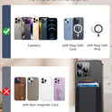 for MagSafe Wallet, Stronger Magnetic Wallet for iPhone 17/16/15/14/13/12 Series, 7 Cards Holder, Magnetic Phone Wallets, Vegan Leather Minimalist Slim RFID for iPhone Wallets, 1 Slot, Black & Black
