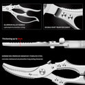 MAD SHARK Heavy Duty Poultry Shears, Kitchen Shears with Non-Slip Handle & Safety Lock, All Purpose Kitchen Scissors for Chicken, Meat Cutting, Turkey, Fish, Vegetables, Spring Loaded, Dishwasher Safe